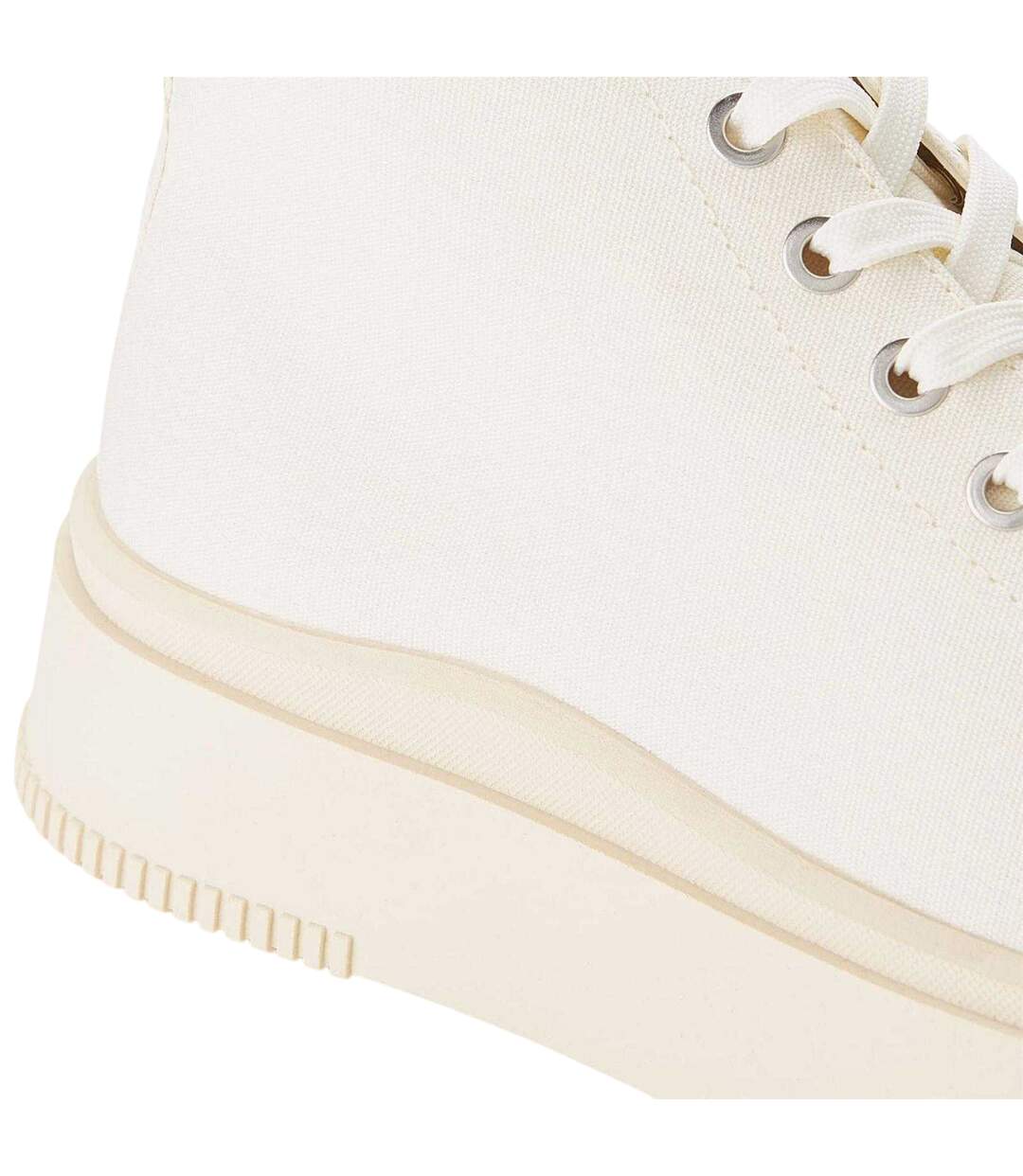 Womens/ladies Canvas Flatform High Top Trainers Cream Vagabond Shoemakers-4