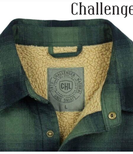 CHALLENGER BRUNO12 — Surchemise flanelle doublée kaki/noir : la chaleur garantie au style authentique