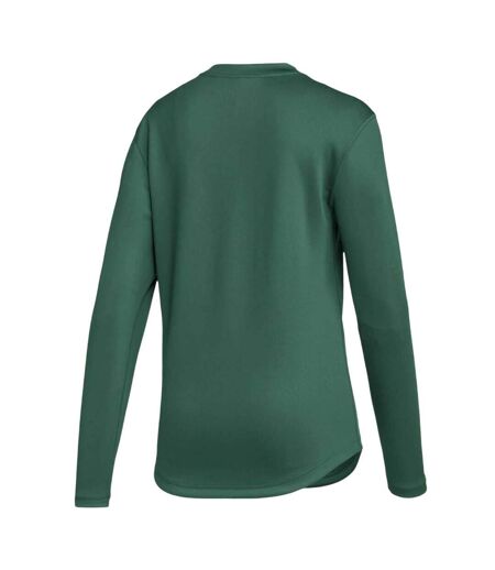 Womens/ladies Fleece Regular Long-sleeved Fleece Top Green Adidas