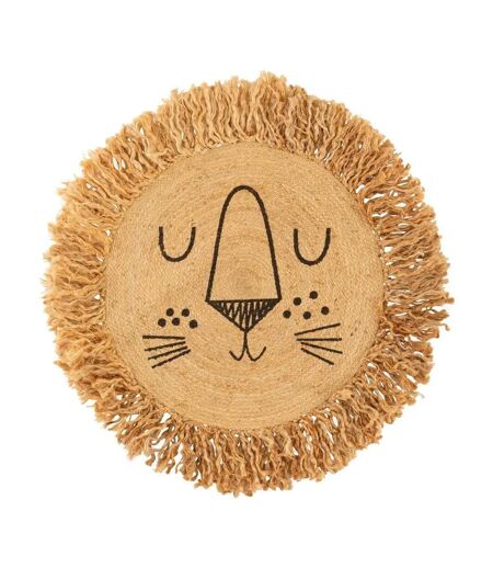 Tapis Enfant Déco en Jute Lion 90cm Marron