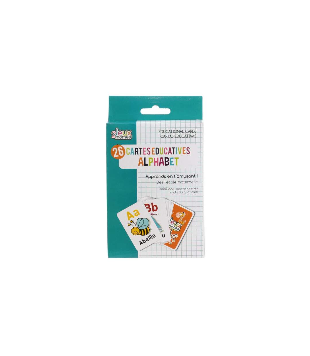 Jeu de Cartes Educatives Mots 12cm Blanc-2
