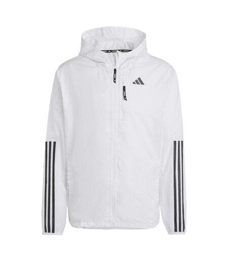 Mens Own The Run 3 Stripes Jacket White Adidas
