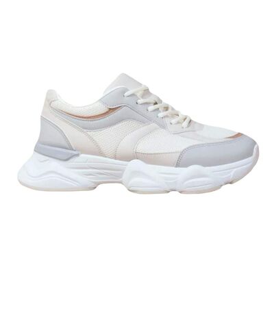 Womens/ladies hoops mesh sneakers cream/gray Where´s That From