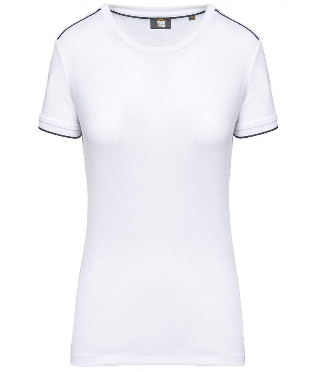 T-shirt professionnel DayToDay pour femme - WK3021 - blanc et bleu marine