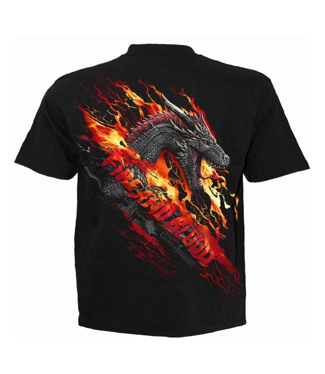 T-shirt fire and blood adulte noir Game of Thrones-2