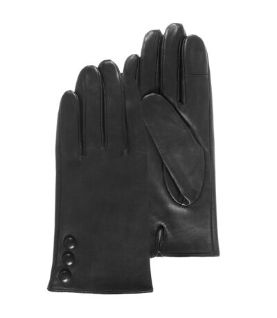 Isotoner Gants femme tactiles en cuir d'agneau pleine fleur - doublés soie