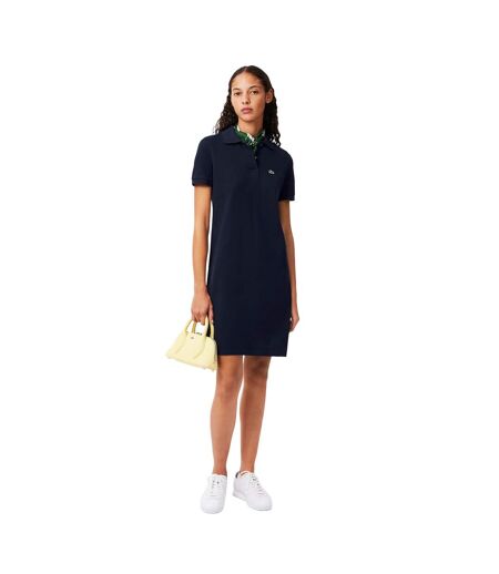 Womens/ladies Petit Pique Polo Shirt Dress Blue Lacoste