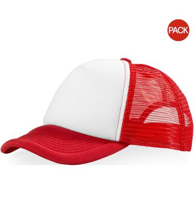 Bullet Trucker 5 Panel Cap (Pack of 2) (Red/White) - UTPF2422
