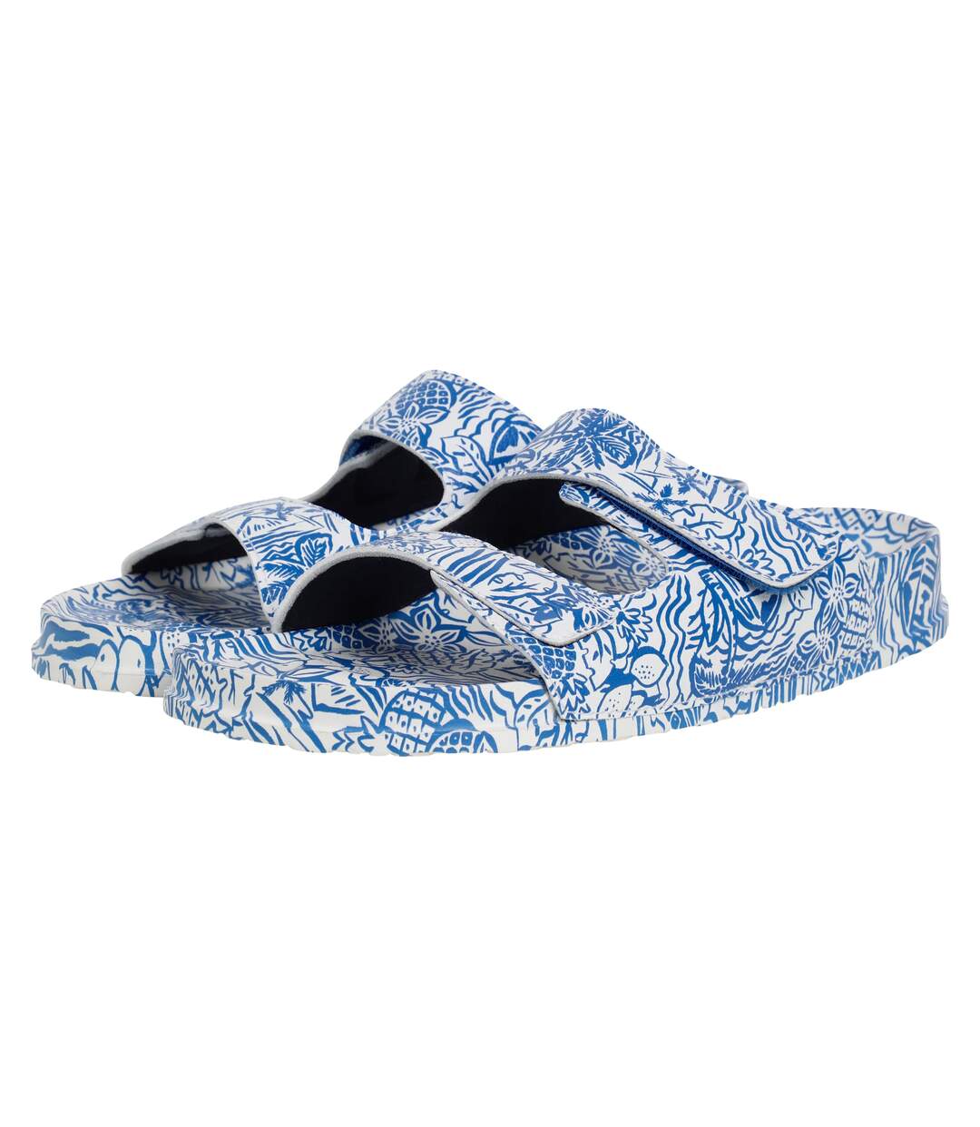 Womens/ladies appledore printed pool sliders azure Weird Fish-1