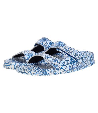 Womens/ladies appledore printed pool sliders azure Weird Fish