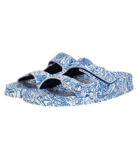 Womens/ladies appledore printed pool sliders azure Weird Fish