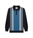Polo Manches Longues Motif Rétro Aw25 Homme Bleu Marine Gris Lambretta-2