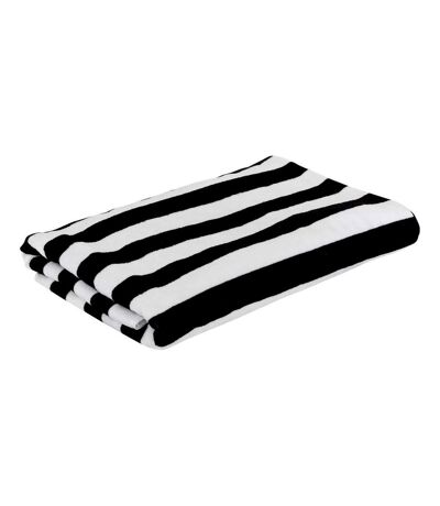 Drap de Bain à Rayures The Palm Resort 90x180cm Noir et Blanc