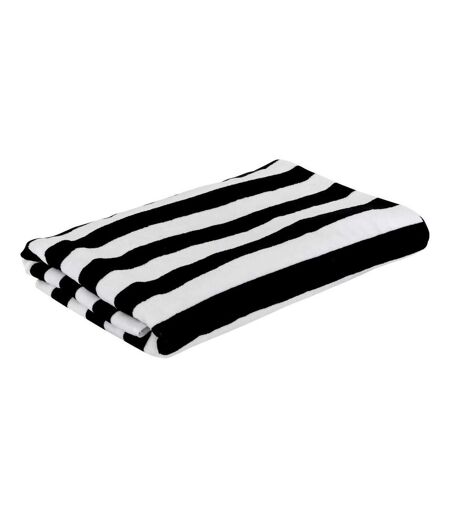 Drap de Bain à Rayures The Palm Resort 90x180cm Noir et Blanc