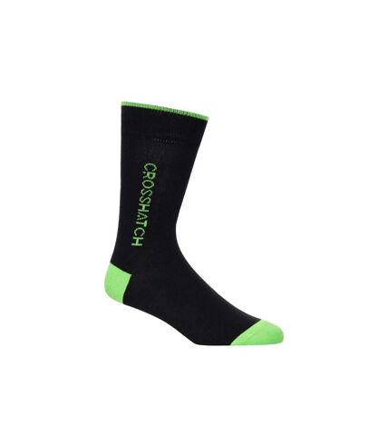 Pack of 5  Mens glowbow crew socks  black/multicolored Crosshatch