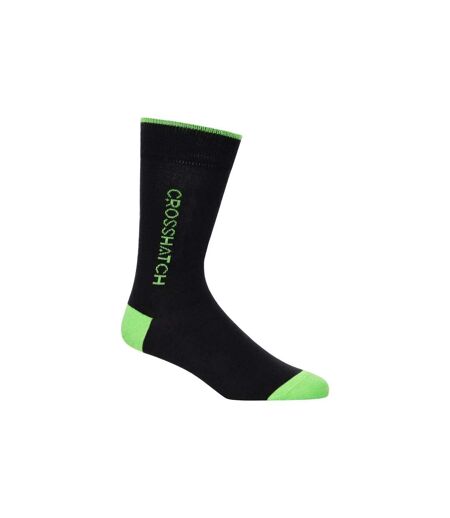 Pack of 5  Mens glowbow crew socks  black/multicoloured Crosshatch