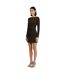 Robe Courte Manches Longues Femme Marron I Saw It First-1