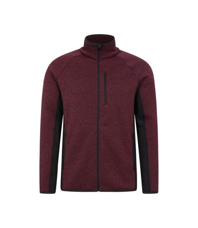 Mens Treston Full Zip Fleece Jacket Burgundy Mountain Warehouse