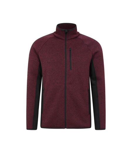 Mens Treston Full Zip Fleece Jacket Burgundy Mountain Warehouse