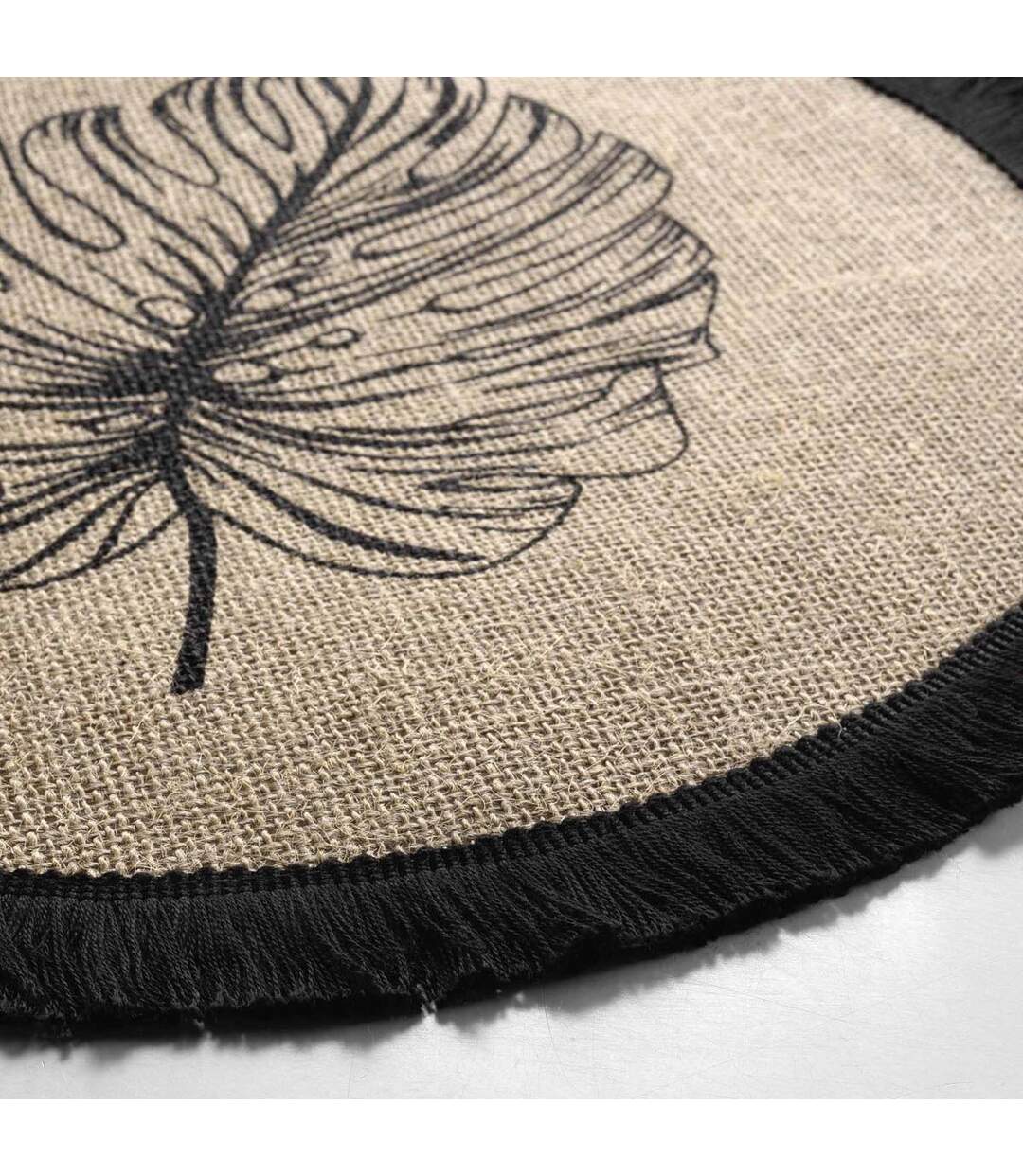 Set de Table Rond en Jute Mogador 38cm Naturel & Noir-2