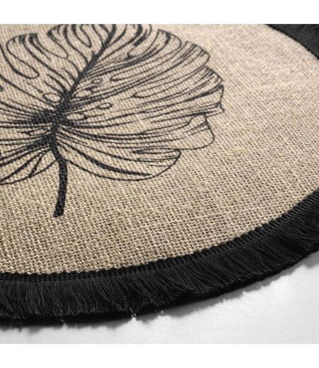 Set de Table Rond en Jute Mogador 38cm Naturel & Noir