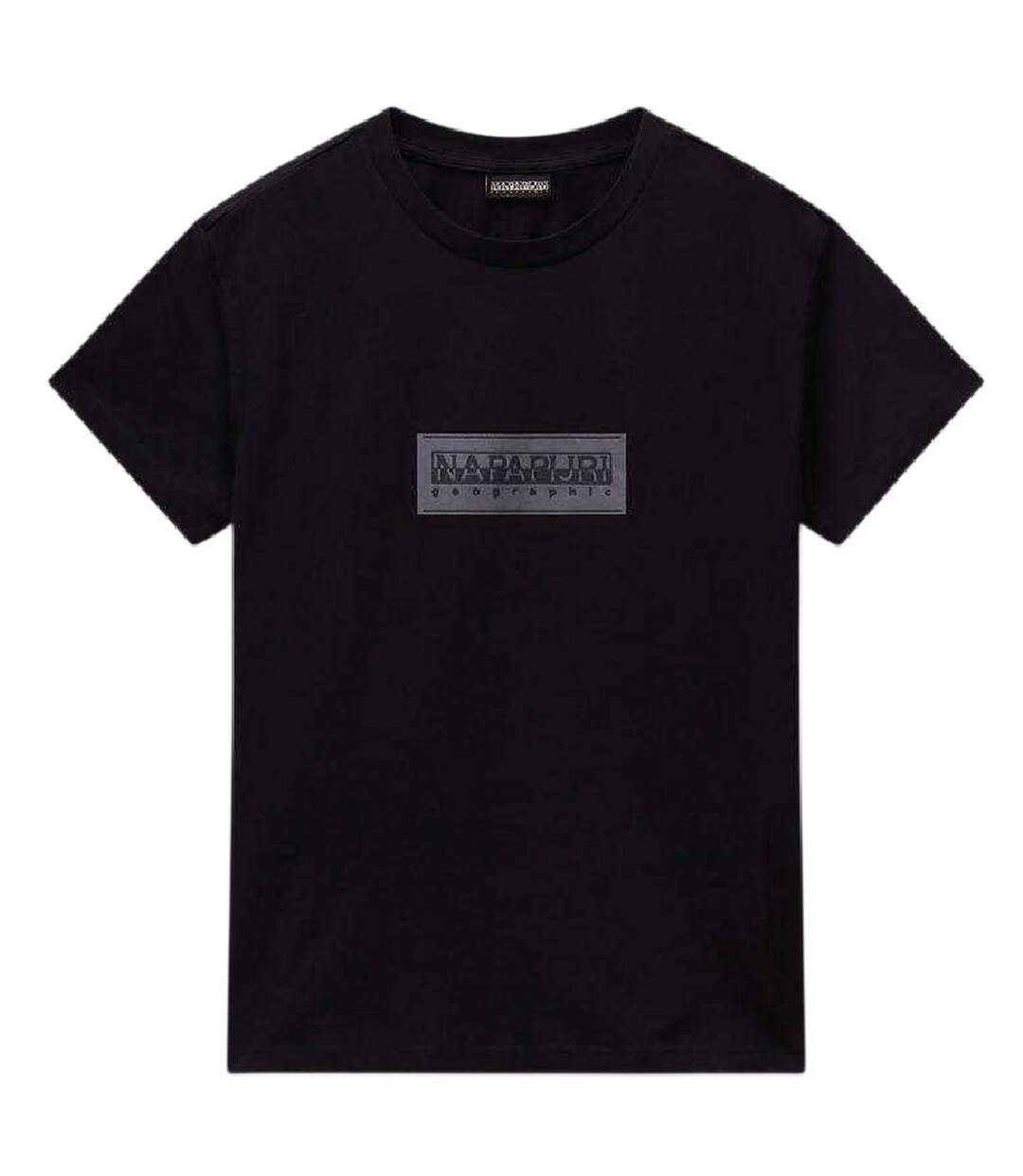 Womens/ladies Box Logo T-shirt Black Napapijri-1