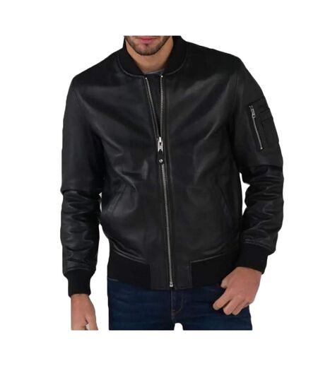 Veste en Cuir Noir Homme Schott LCBOMB - L