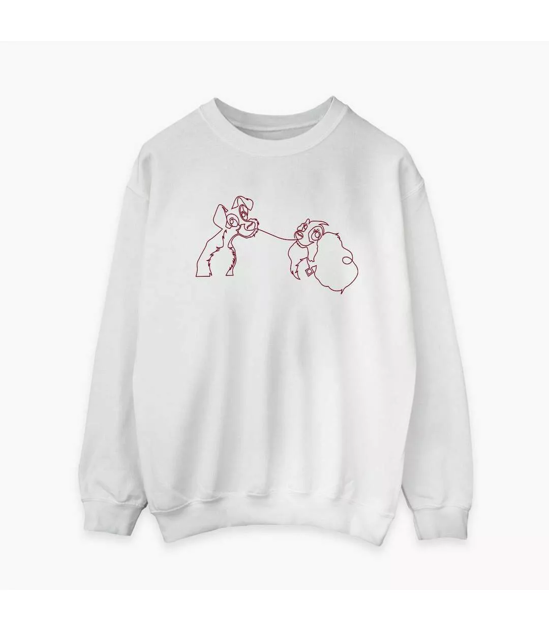 Disney - Sweat LADY AND THE TRAMP SPAGHETTI OUTLINE - Femme (Blanc) - UTBI12810-1