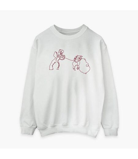 Disney - Sweat LADY AND THE TRAMP SPAGHETTI OUTLINE - Femme (Blanc) - UTBI12810