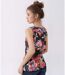 Blouse féminine sans manches à bretelles larges - Motif floral chic - Col rond-2