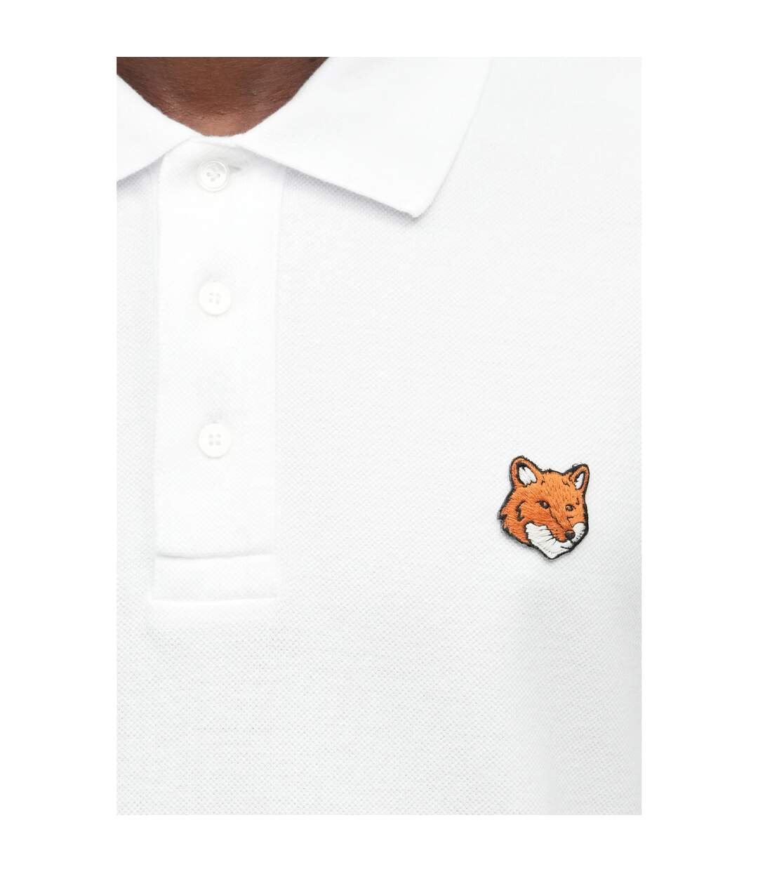 Polo Manches Courtes Motif/style Renard Homme Blanc Maison Kitsuné-4