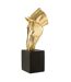 Tête de Cheval sur Socle Hollywood 95cm Doré-1