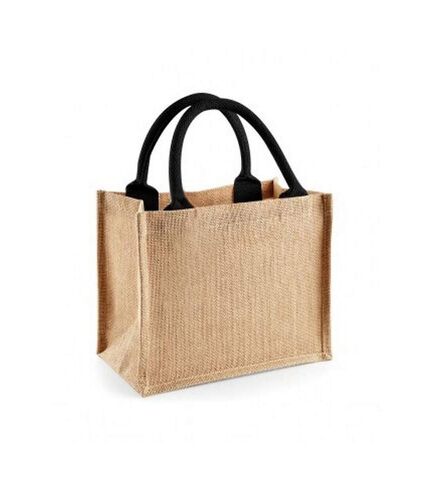 Westford Mill Jute Mini Gift Bag (6 Liters) (Pack of 2) (Natural/Black) (One Size)