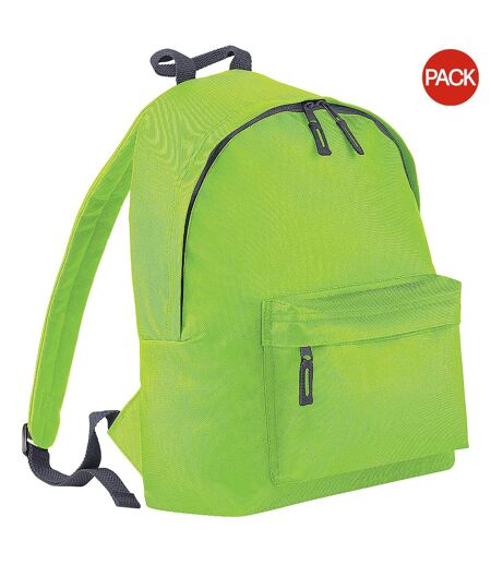 Lot de 2  Sac à dos 18 litres taille unique vert citron/graphite Bagbase