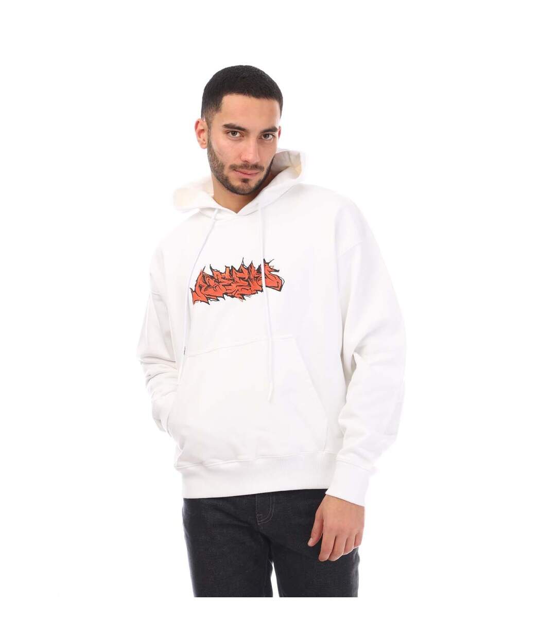 Sweat À Capuche Skate Homme Blanc Orange Off White-2