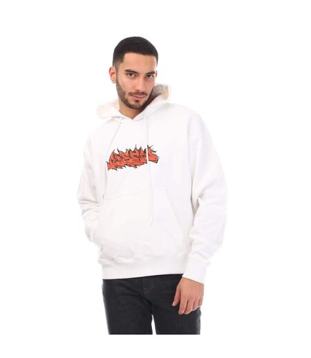 Sweat À Capuche Skate Homme Blanc Orange Off White