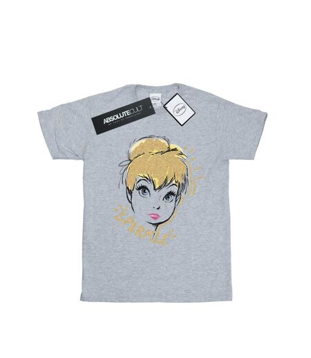 Disney T-shirt boyfriend en coton Fée Clochette étincelante Femmes/Ladies (Gris sportif) - UTBI46459