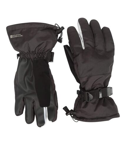 Womens/ladies long cuff waterproof ski gloves black Mountain Warehouse