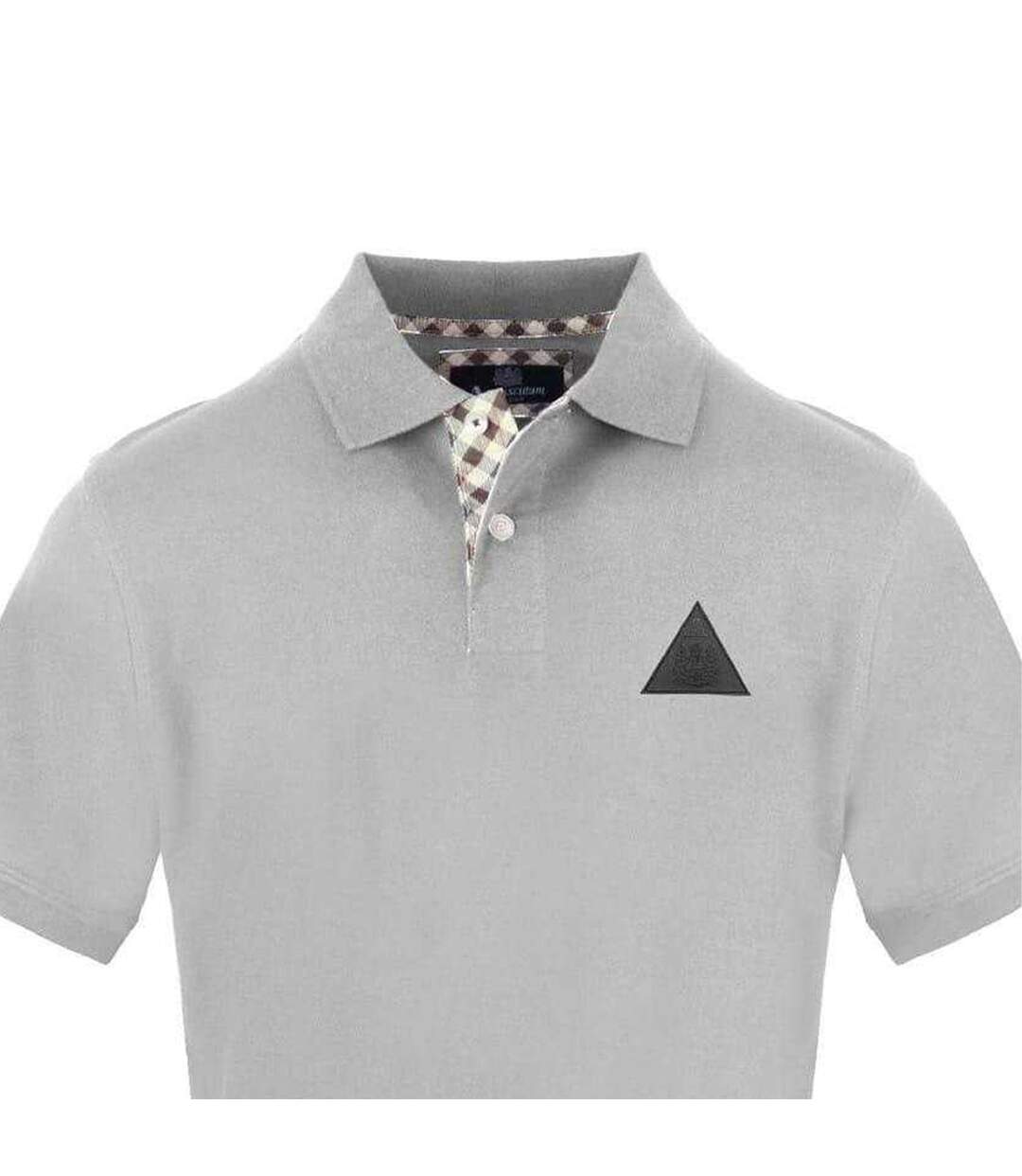 Mens Collared Short-sleeved Polo Shirt Grey Aquascutum-3