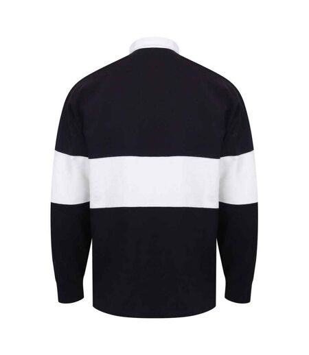 Unisex Adult Panelled Rugby Shirt Navy White Front Row
