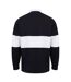 Unisex Adult Panelled Rugby Shirt Navy White Front Row-2