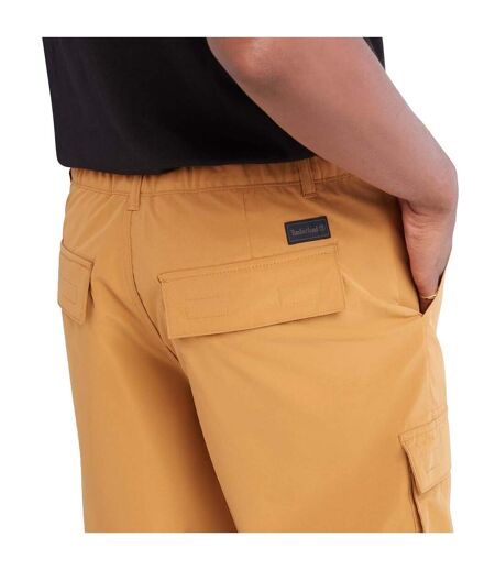 Mens Leather Badge Water Repellent Cargo Shorts Wheat Timberland