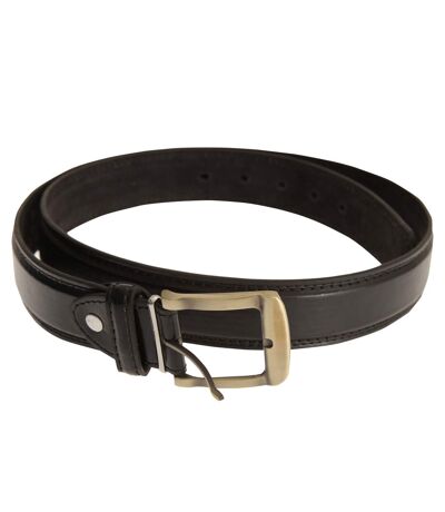 Forest Belts Mens 1.25 Inch Bonded Leather Belt (Black)