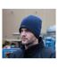 Result Unisex Winter Essentials Reversible Microfleece Bob Hat (Navy/ Black)
