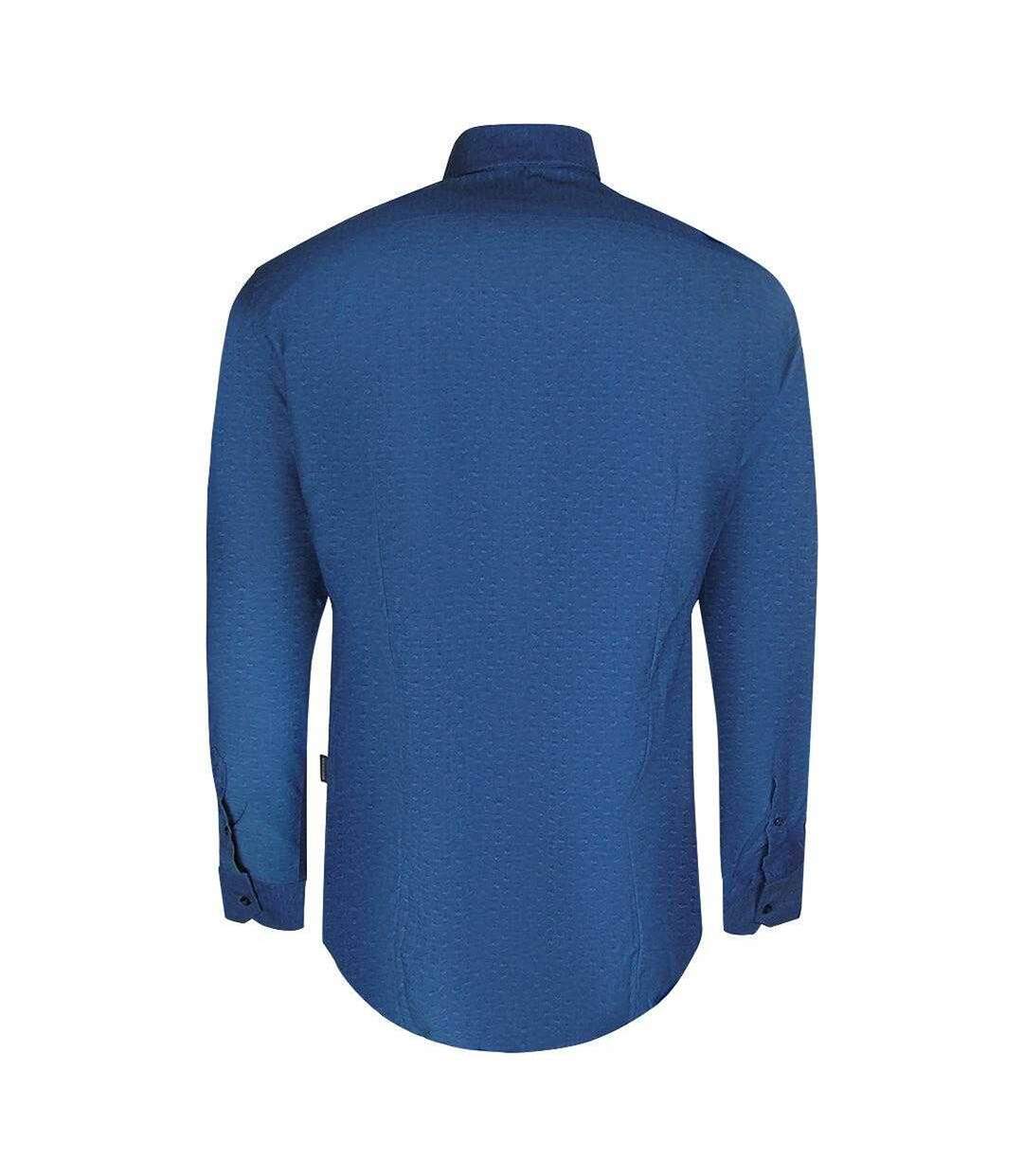 Chemise Manches Longues Motif/style Texturé Homme Bleu Foncé Aquascutum-2