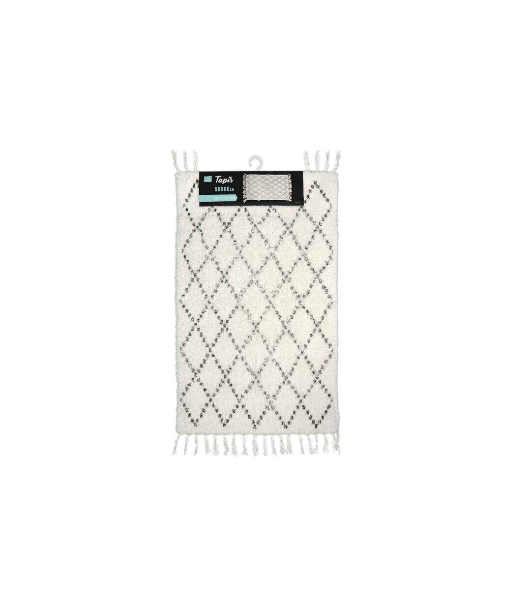 Tapis de Bain à Franges Latika 50x80cm Blanc-2