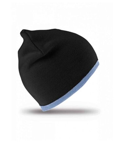 Bonnet contrasté 2 couleurs - réversible - Result RC046 - noir - bleu