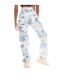 Womens/ladies Cotton Tie Dye Cropped Straight Jeans Multicoloured Boss-2