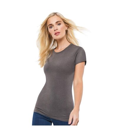 Womens/ladies T-shirt Charcoal Casual Classic