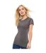 Womens/ladies T-shirt Charcoal Casual Classic-1